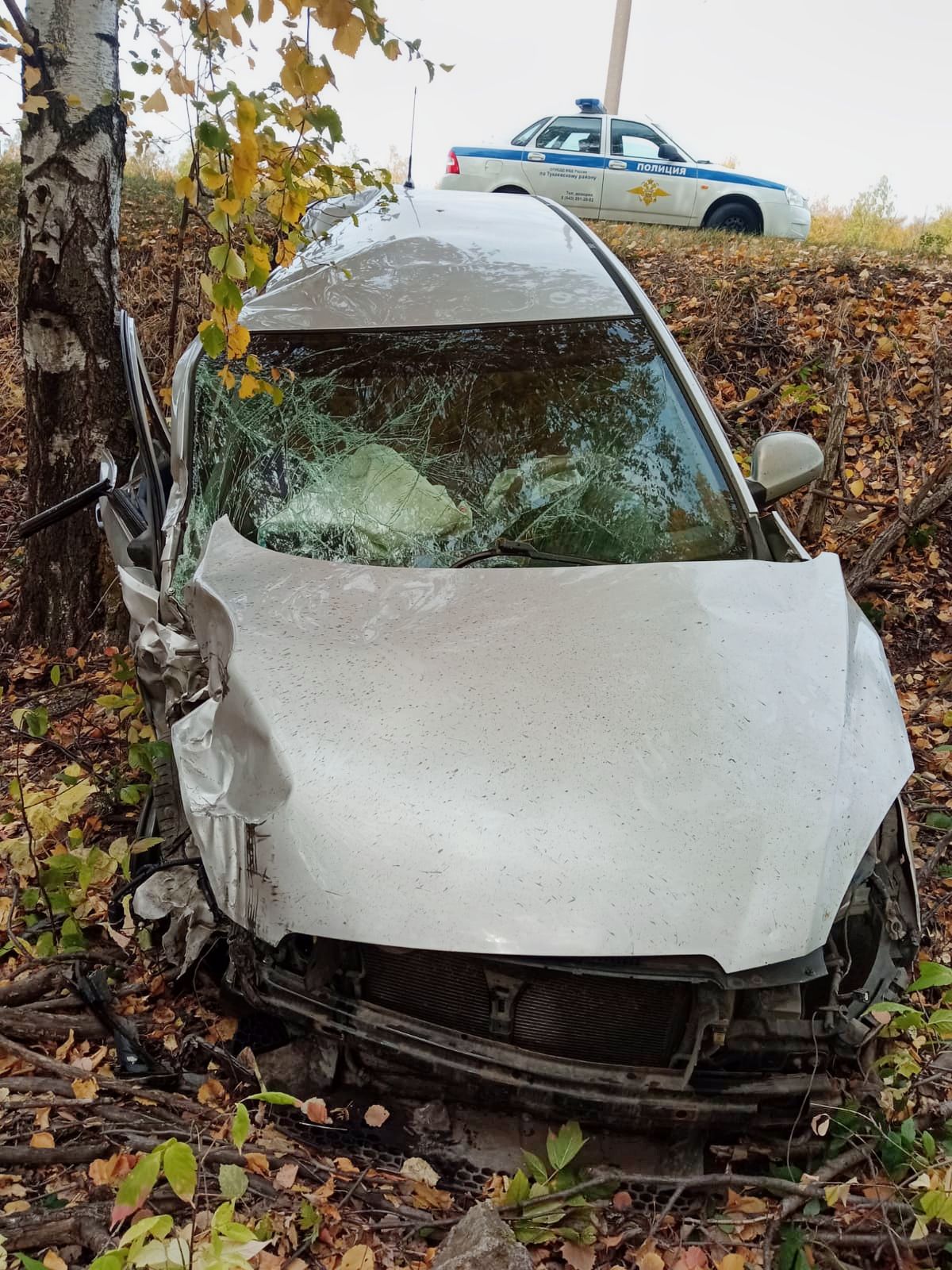 Трактор белән Kia Ceed бәрелешкән