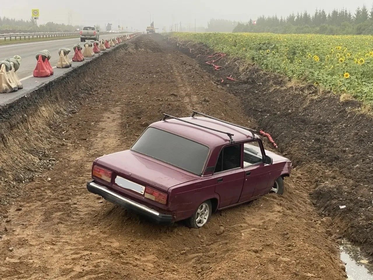 В Тукаевском районе задержали пьяного водителя после съезда в кювет