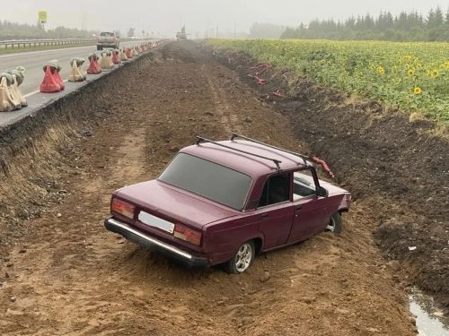 В Тукаевском районе задержали пьяного водителя после съезда в кювет