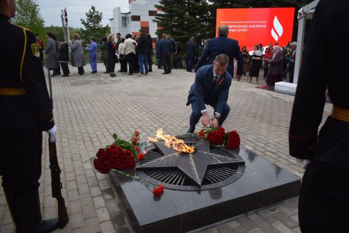 В Тукаевском районе зажгли Вечный огонь