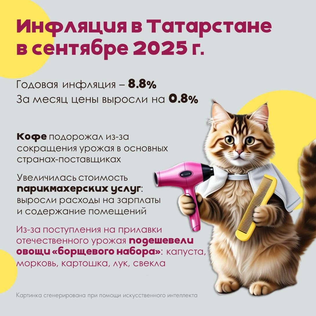 Инфляция в Татарстане в сентября 2025 года