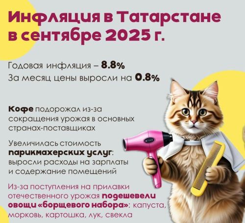 Инфляция в Татарстане в сентября 2025 года