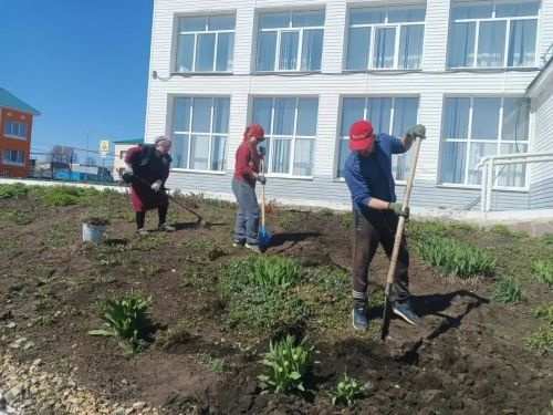 Авыл күрке — чәчәкләр: Түбән Суыксуда клуб тирәсен төзекләндерәләр
