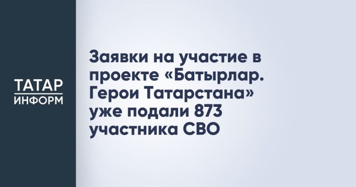 873 участников СВО подали заявку в проект «Батырлар. Герои Татарстана»